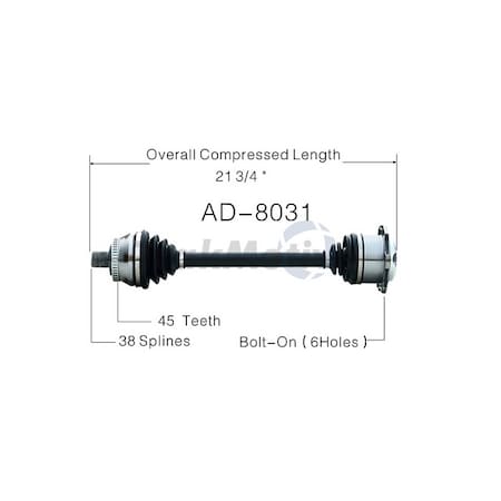 Surtrack Axle Cv Axle Shaft, Ad-8031 AD-8031